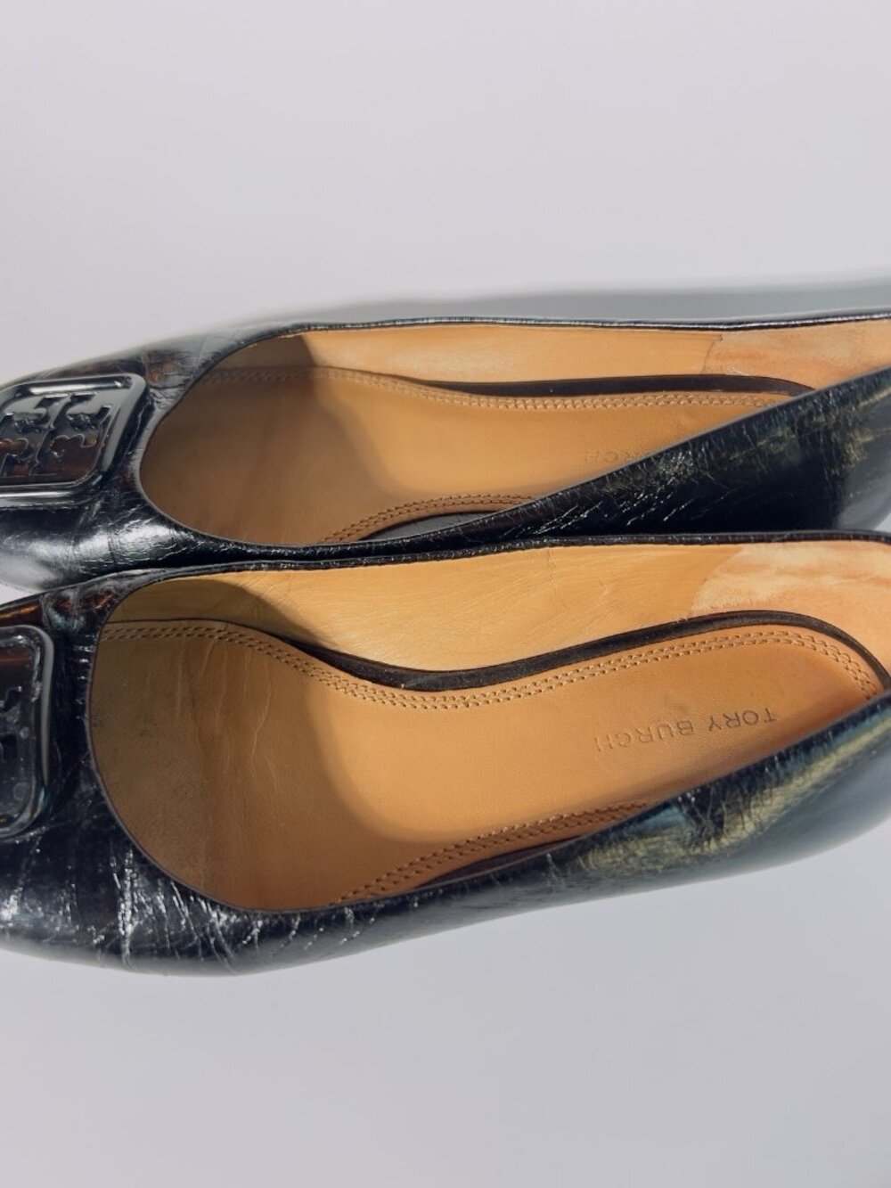 Tory Burch Georgina Leather Ballet Flats Black Size 6.5 M - Picture 7 of 14